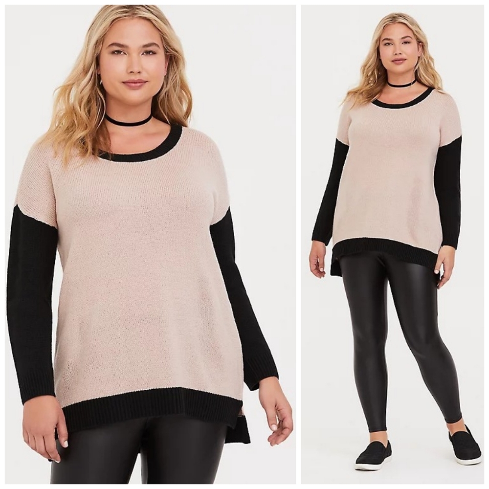 🖤 Torrid Colorblock Hi-lo Tunic Sweater